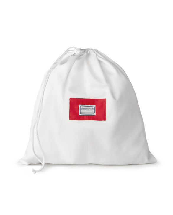 Sac pochette blanc étiquette corail