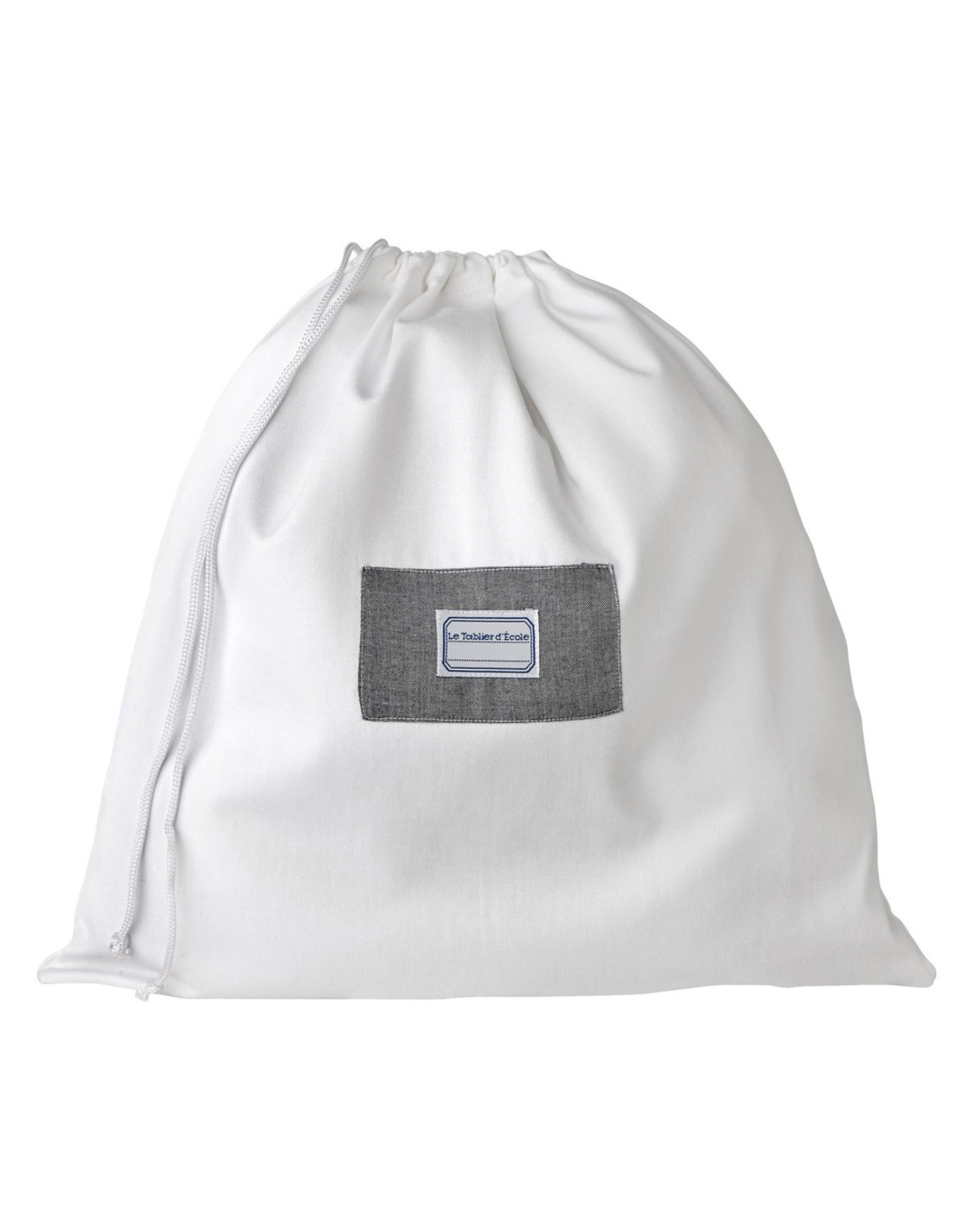 Sac à  dos d'écolier blanc étiquettes grise