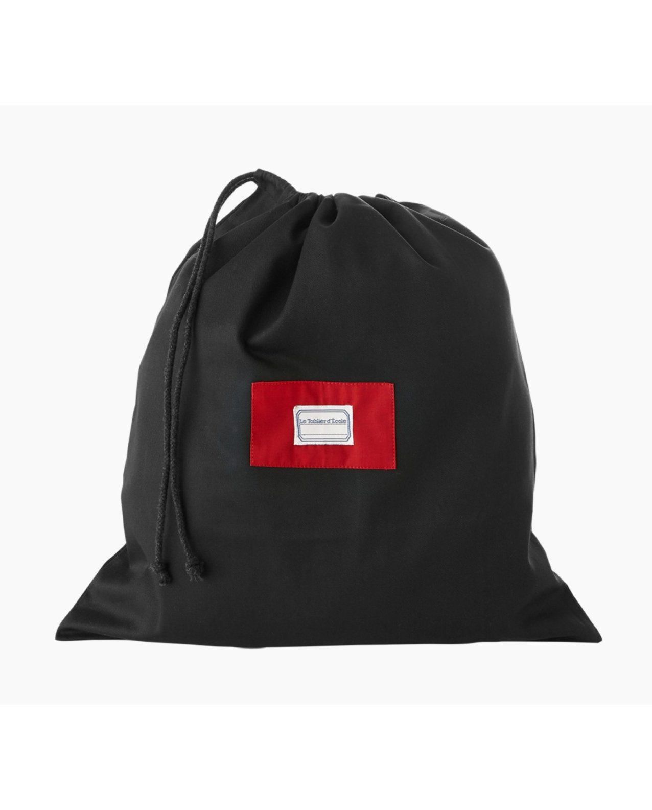 Sac pochette marine étiquette rouge